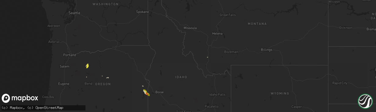 Hail map in Idaho on June 12, 2019