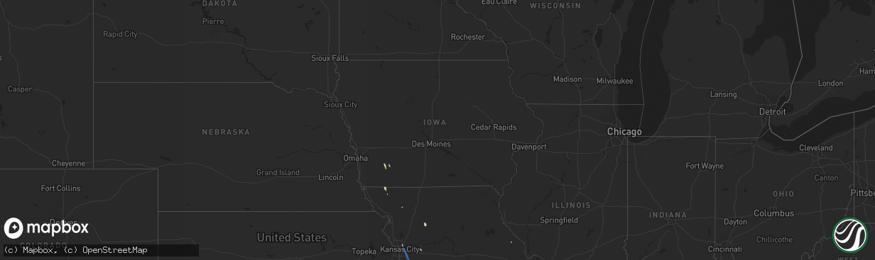 Hail map in Iowa on June 12, 2019