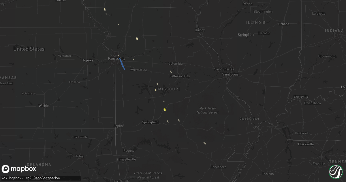 Hail map in Missouri on June 12, 2019