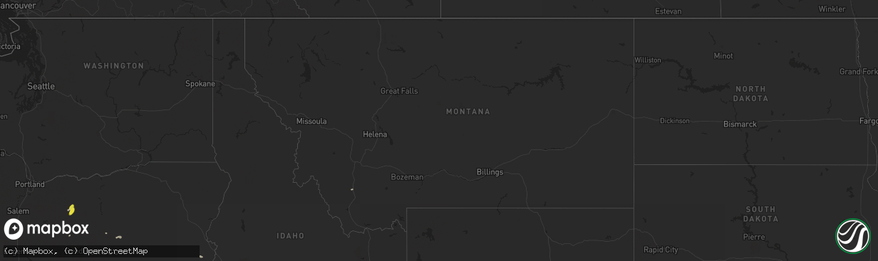 Hail map in Montana on June 12, 2019