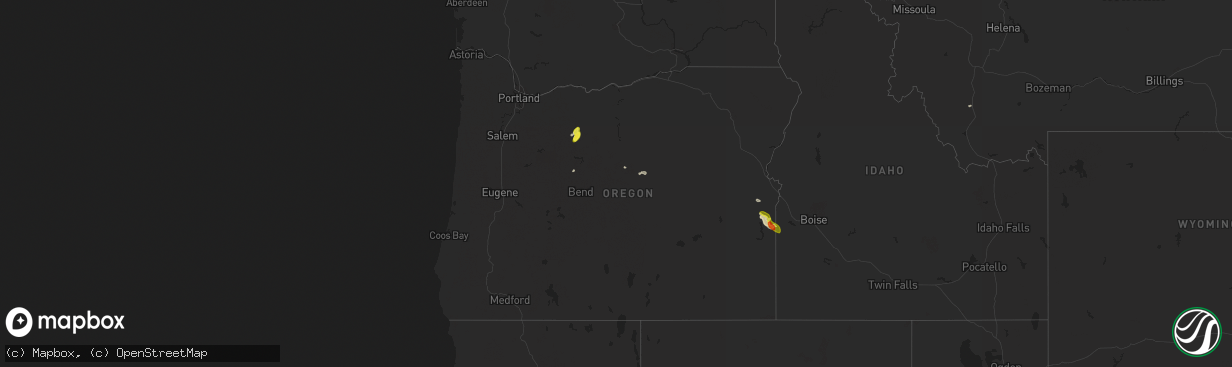 Hail map in Oregon on June 12, 2019