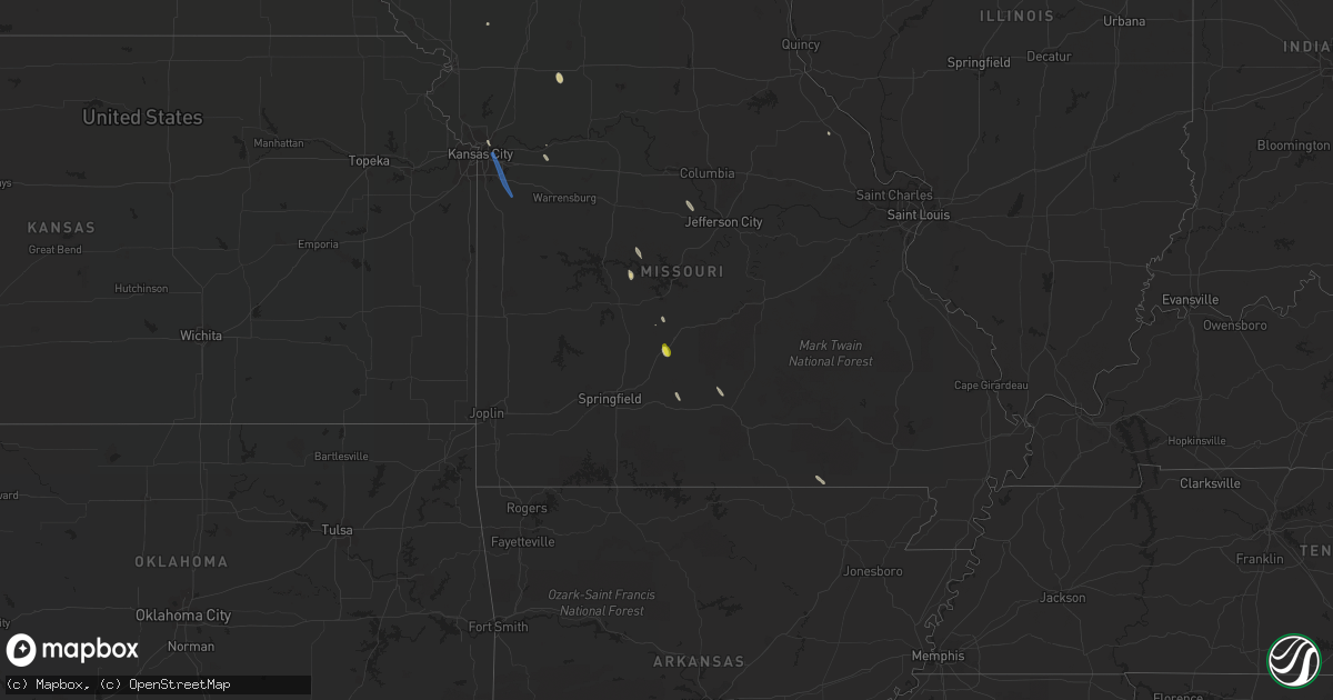 Hail map on June 12, 2019