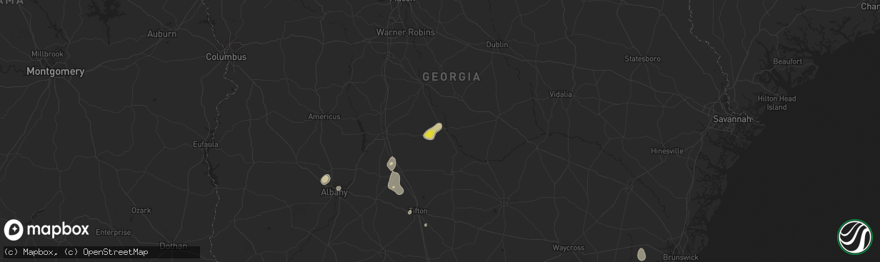 Hail map in Abbeville, GA on June 12, 2020