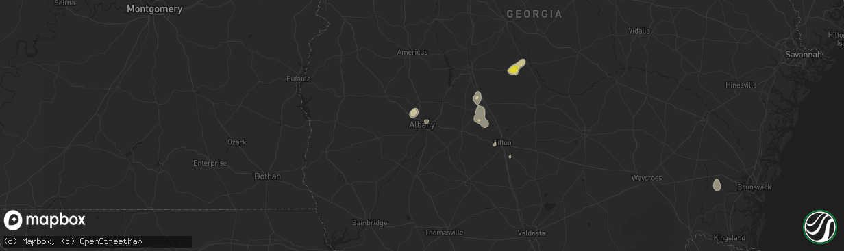 Hail map in Albany, GA on June 12, 2020