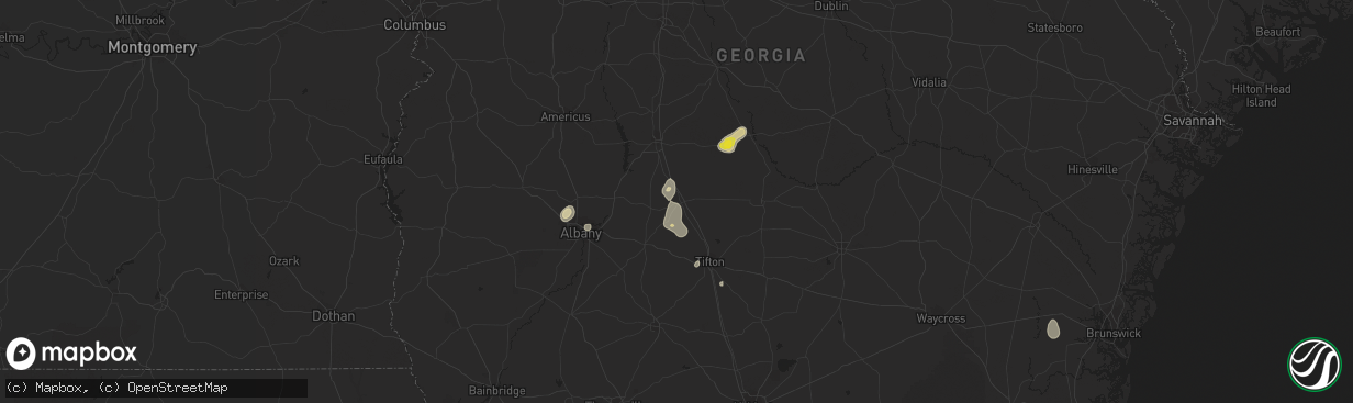 Hail map in Ashburn, GA on June 12, 2020