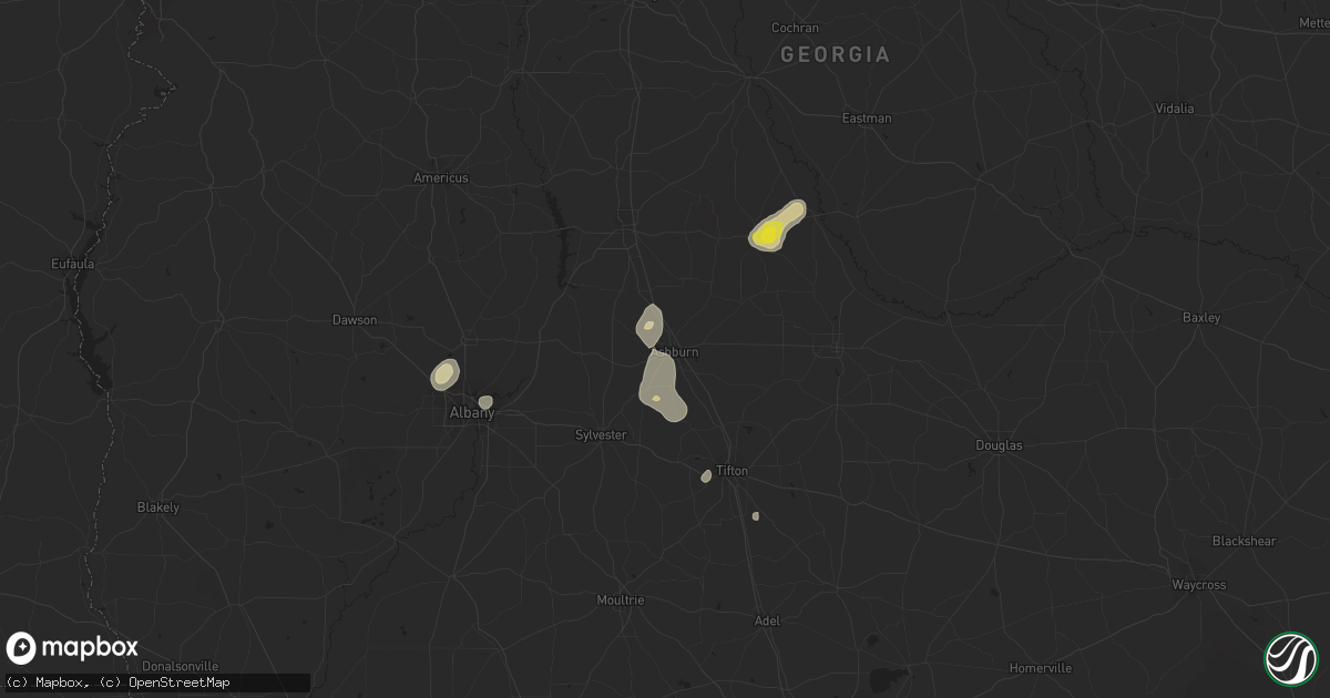 Hail map in Ashburn, GA on June 12, 2020