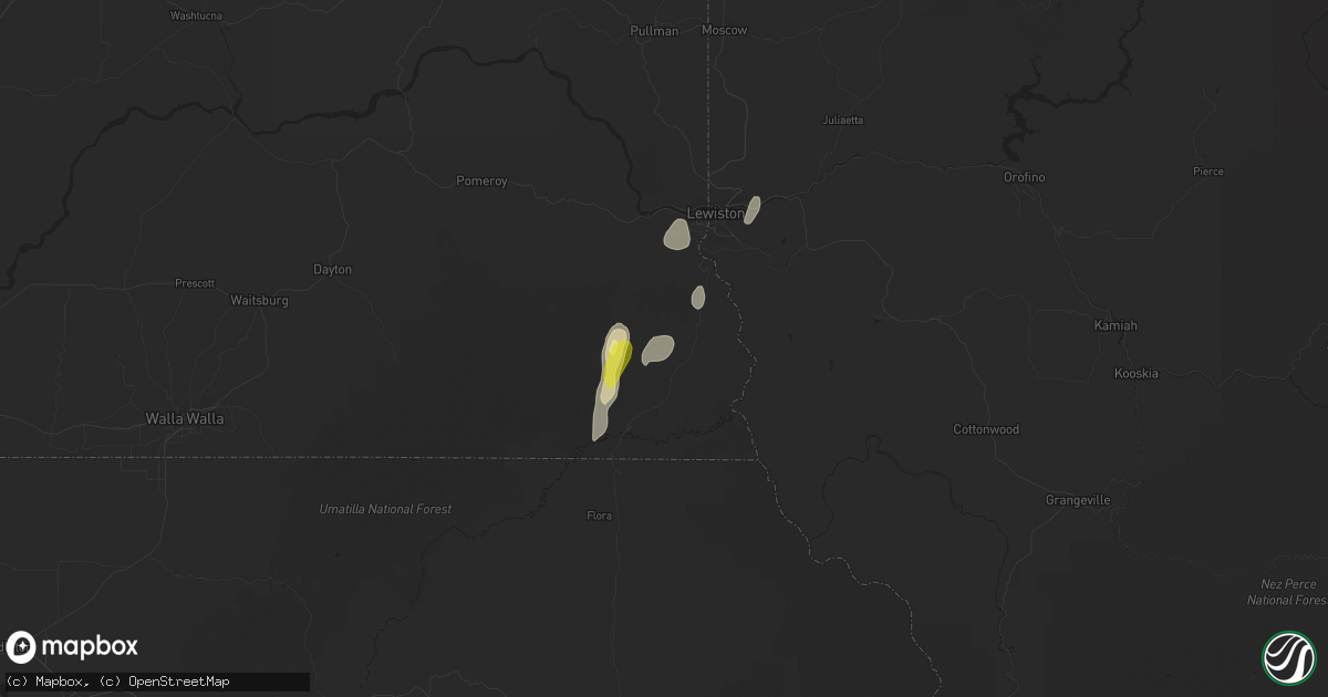 Hail map in Asotin, WA on June 12, 2020
