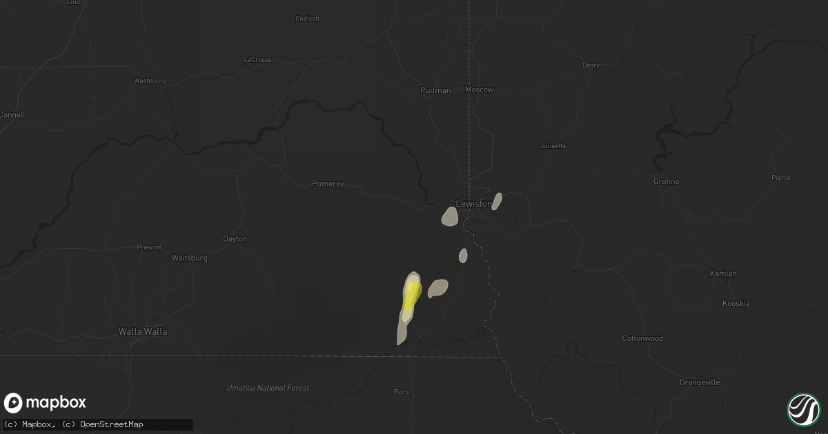 Hail map in Clarkston, WA on June 12, 2020