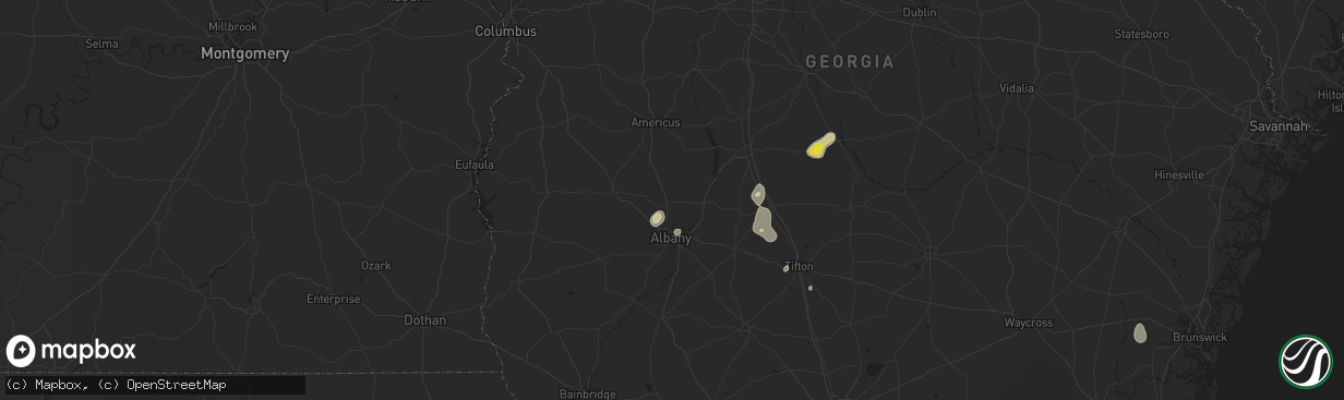 Hail map in Leesburg, GA on June 12, 2020