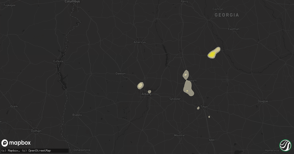 Hail map in Leesburg, GA on June 12, 2020