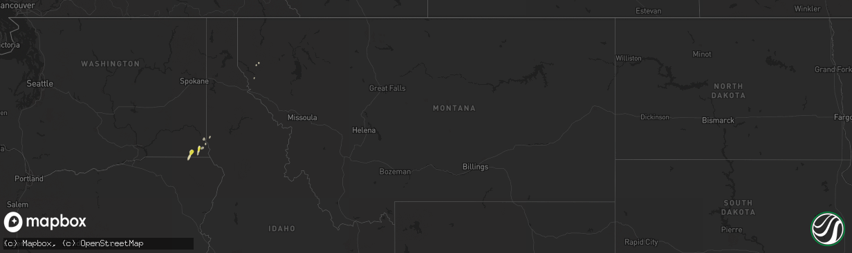 Hail map in Montana on June 12, 2020