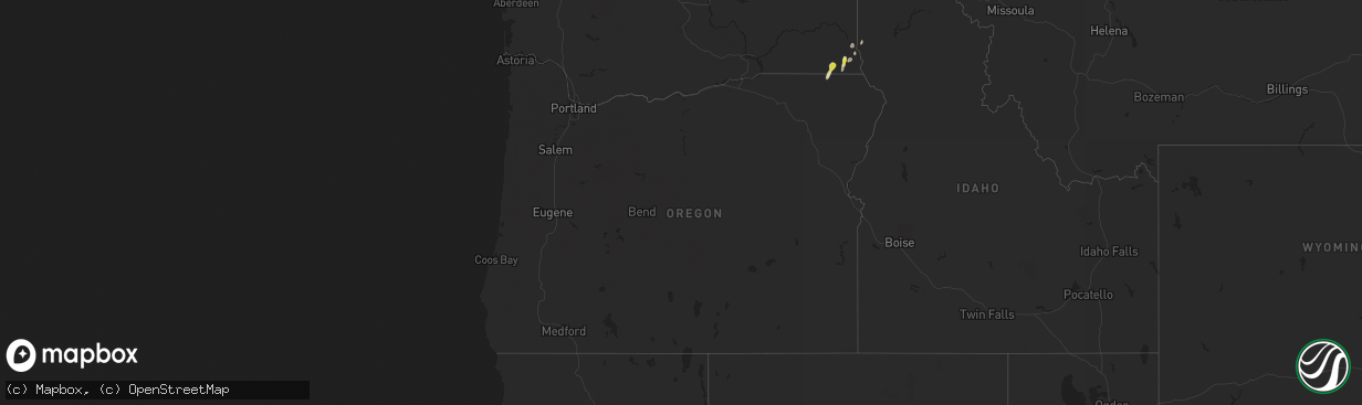 Hail map in Oregon on June 12, 2020