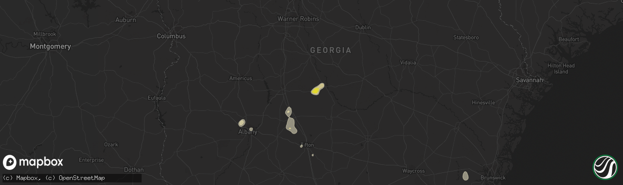 Hail map in Rochelle, GA on June 12, 2020