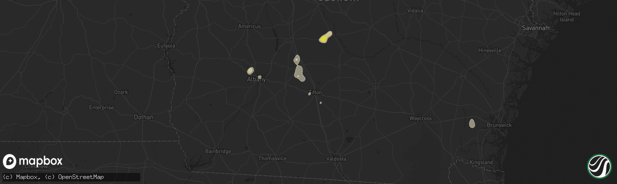 Hail map in Tifton, GA on June 12, 2020