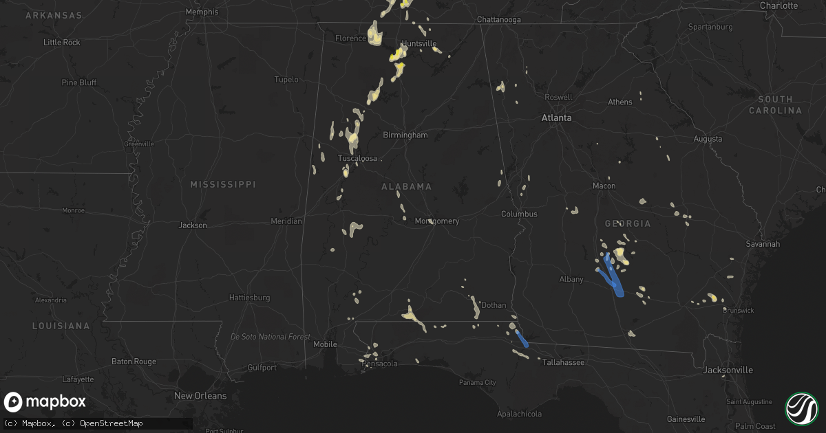 Hail map in Alabama on June 12, 2021