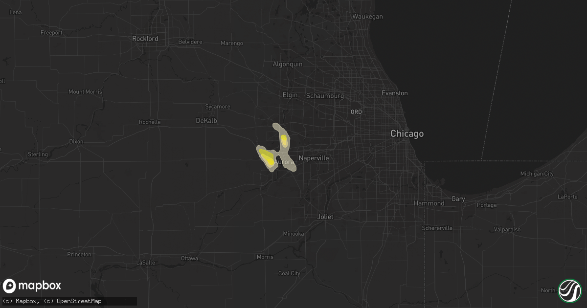 Hail map in Aurora, IL on June 12, 2021