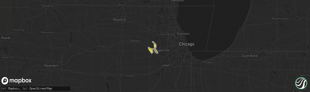 Hail map in Batavia, IL on June 12, 2021