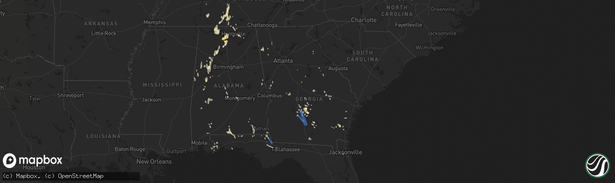 Hail map in Georgia on June 12, 2021