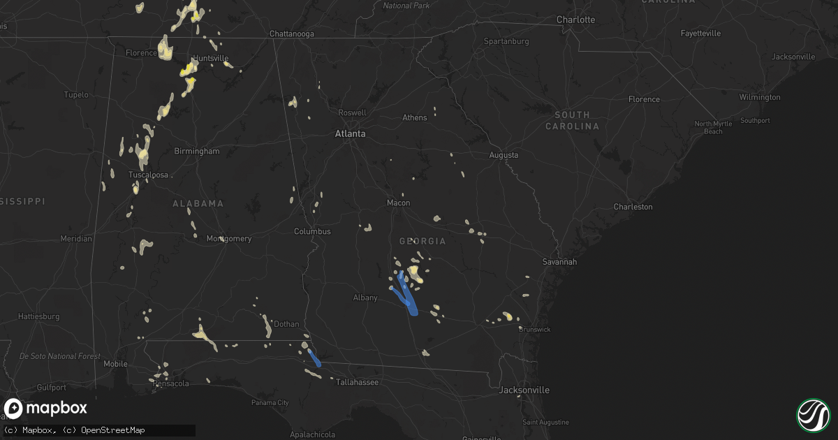 Hail map in Georgia on June 12, 2021
