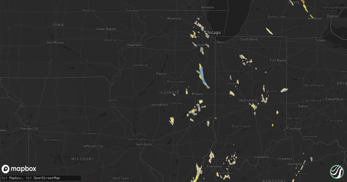 Hail map in Illinois on June 12, 2021