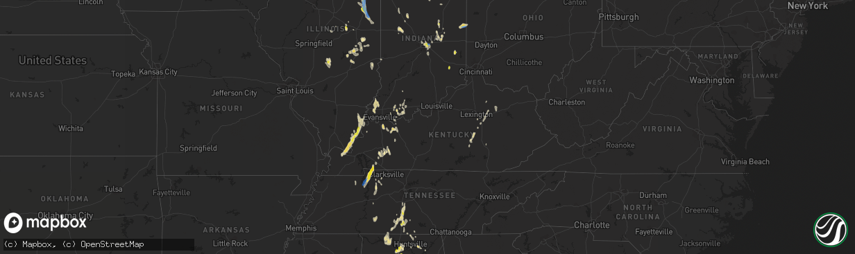 Hail map in Kentucky on June 12, 2021