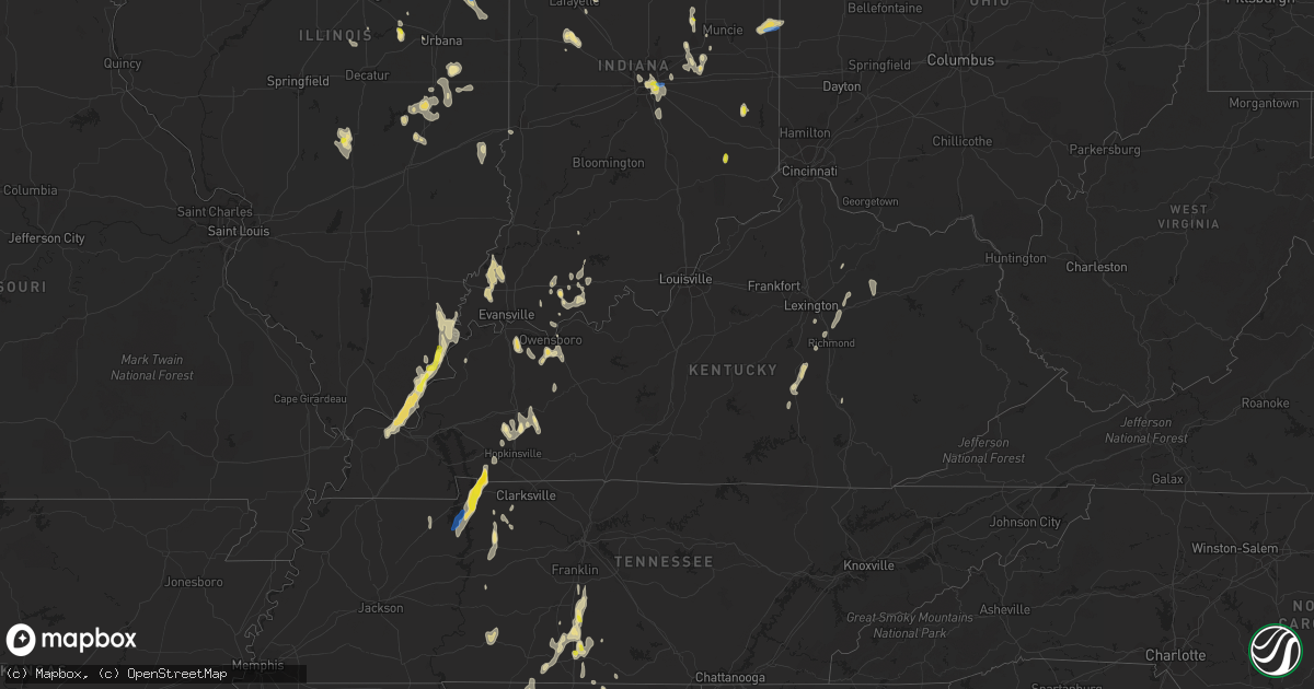 Hail map in Kentucky on June 12, 2021