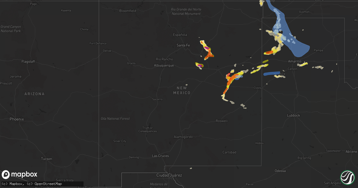 Hail map in New Mexico on June 12, 2021
