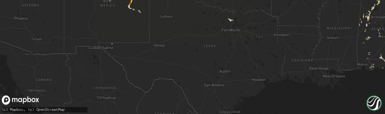 Hail map in Texas on June 12, 2021