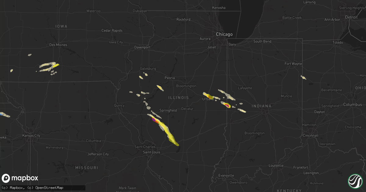 Hail map in Illinois on June 12, 2022