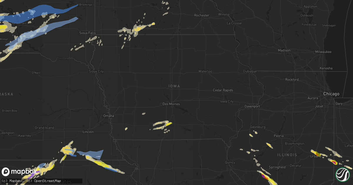 Hail map in Iowa on June 12, 2022