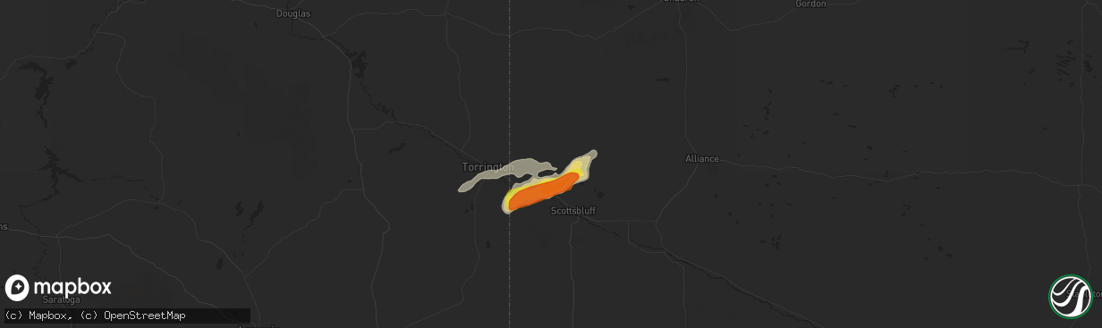 Hail map in Mitchell, NE on June 12, 2022