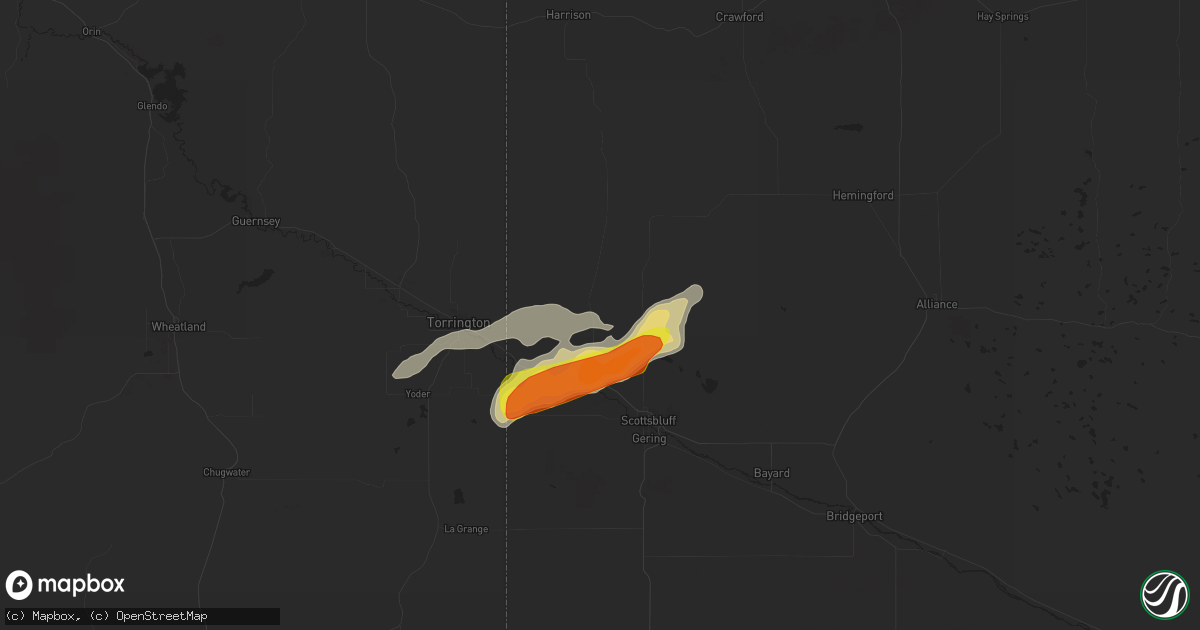 Hail map in Mitchell, NE on June 12, 2022