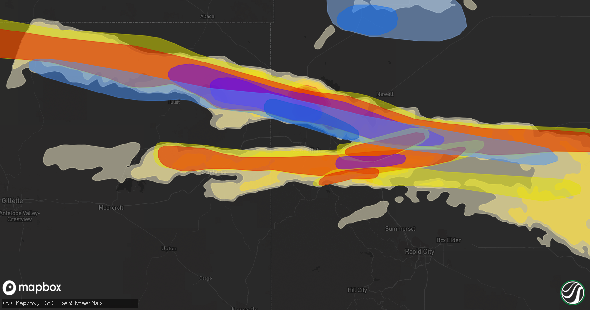 Hail map in Spearfish, SD on June 12, 2022