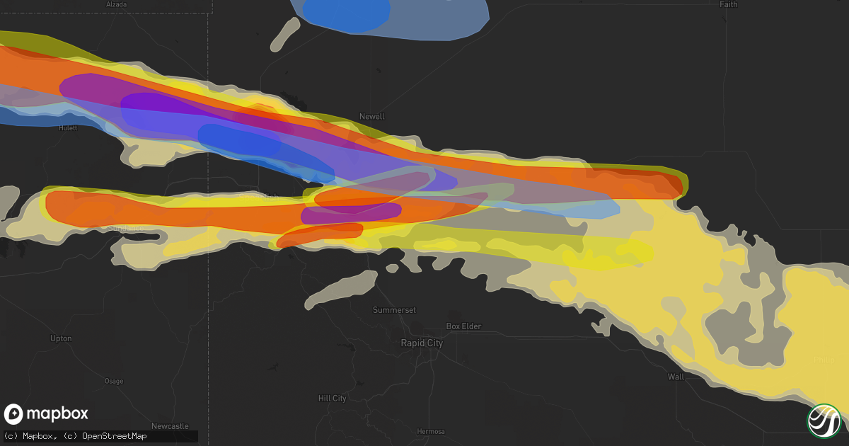 Hail map in Sturgis, SD on June 12, 2022