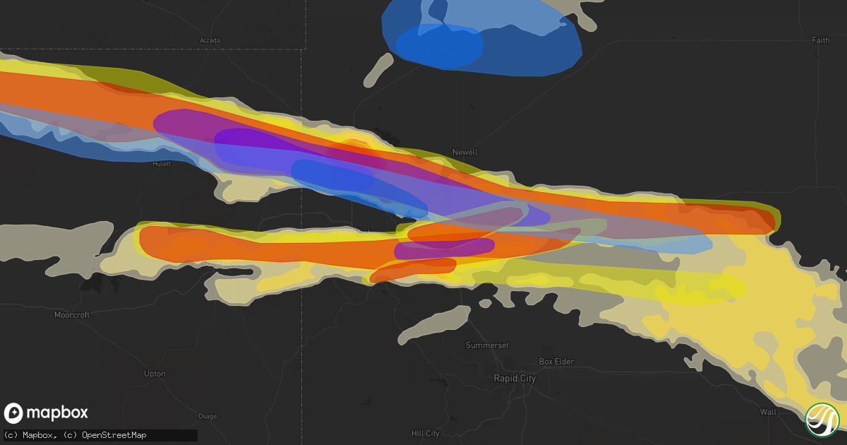 Hail map in Whitewood, SD on June 12, 2022