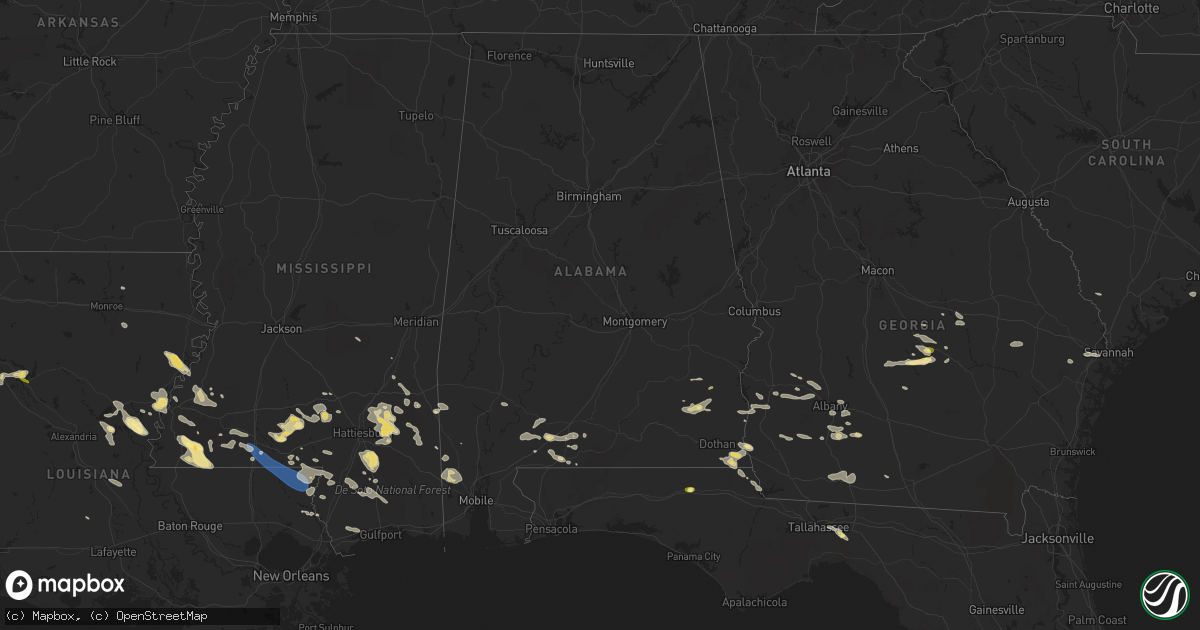 Hail map in Alabama on June 12, 2023