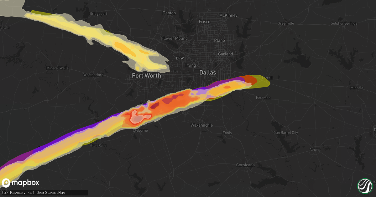 Hail map in Cedar Hill, TX on June 12, 2023