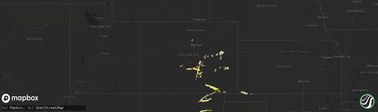 Hail map in Colorado on June 12, 2023
