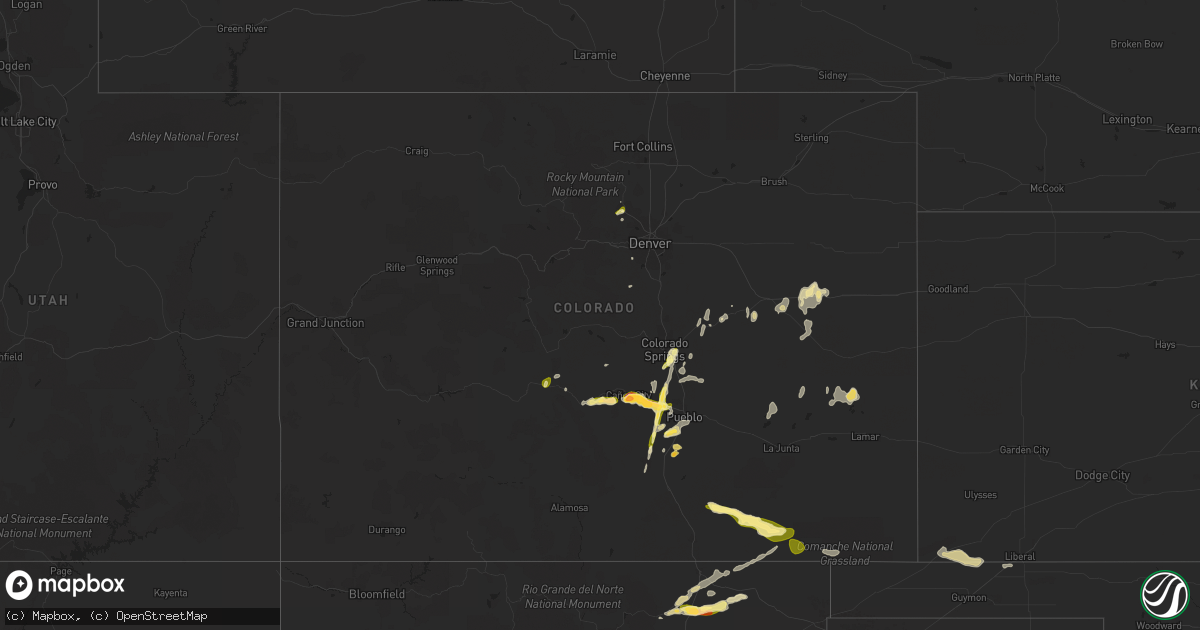 Hail map in Colorado on June 12, 2023
