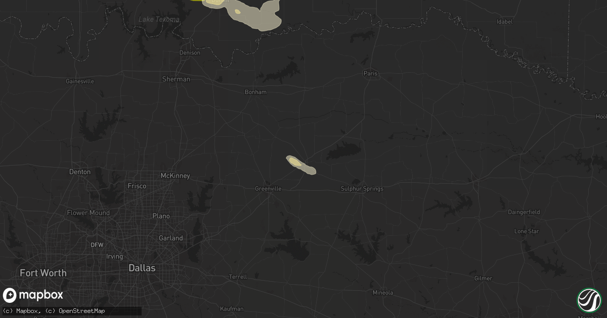 Hail map in Commerce, TX on June 12, 2023