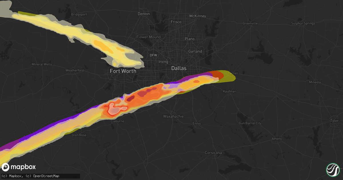 Hail map in Desoto, TX on June 12, 2023