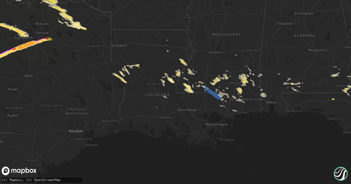 Hail map in Louisiana on June 12, 2023