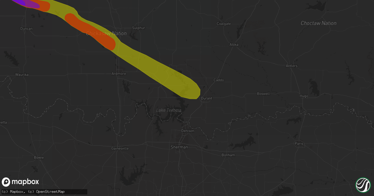 Hail map in Mead, OK on June 12, 2023
