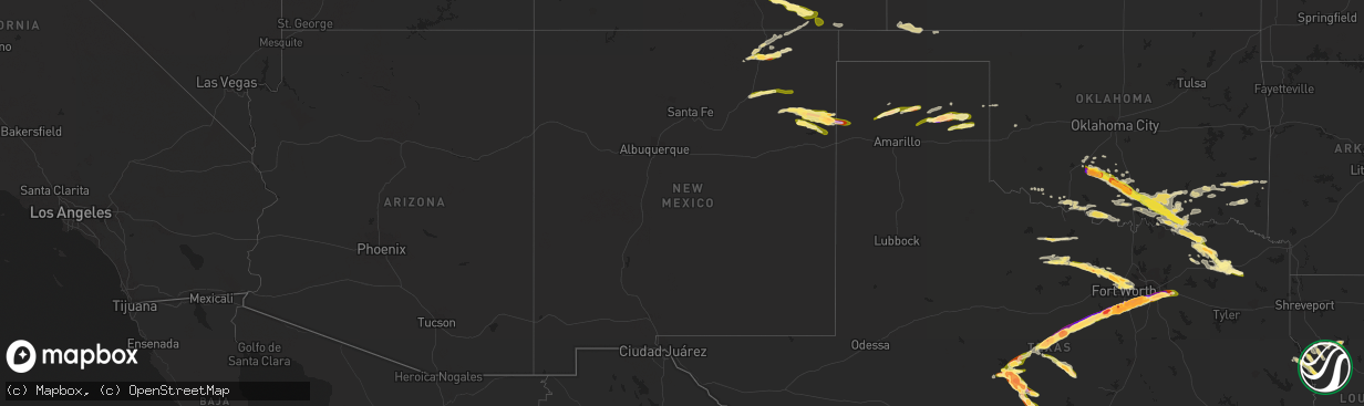 Hail map in New Mexico on June 12, 2023