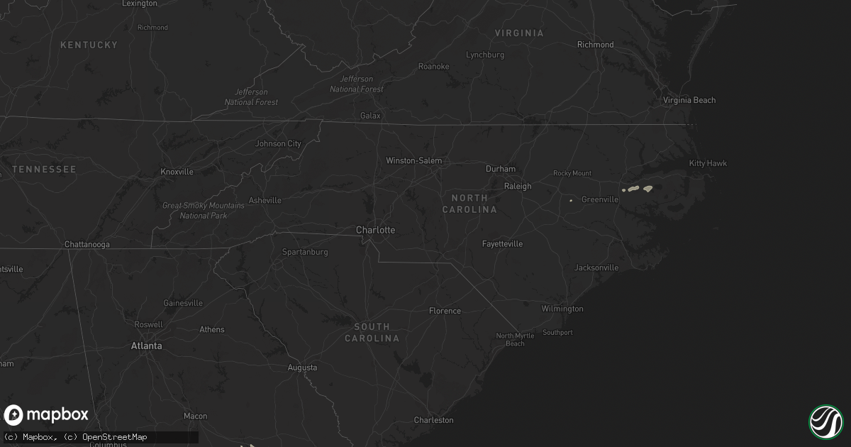 Hail map in North Carolina on June 12, 2023