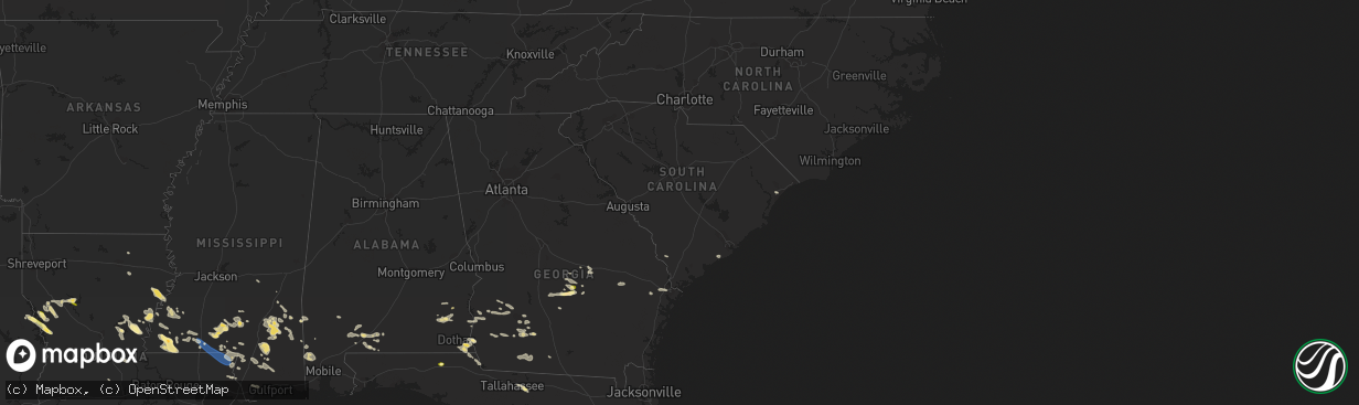 Hail map in South Carolina on June 12, 2023