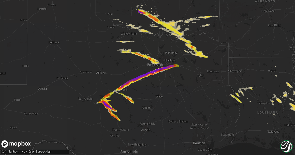 Hail map on June 12, 2023