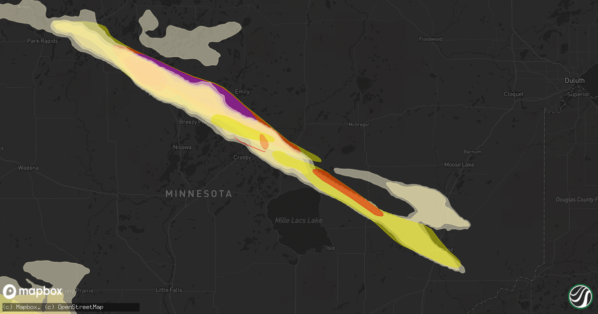 Hail map in Aitkin, MN on June 12, 2024