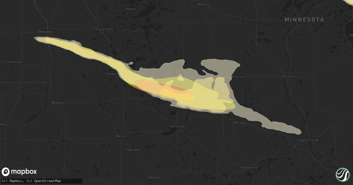 Hail map in Alexandria, MN on June 12, 2024