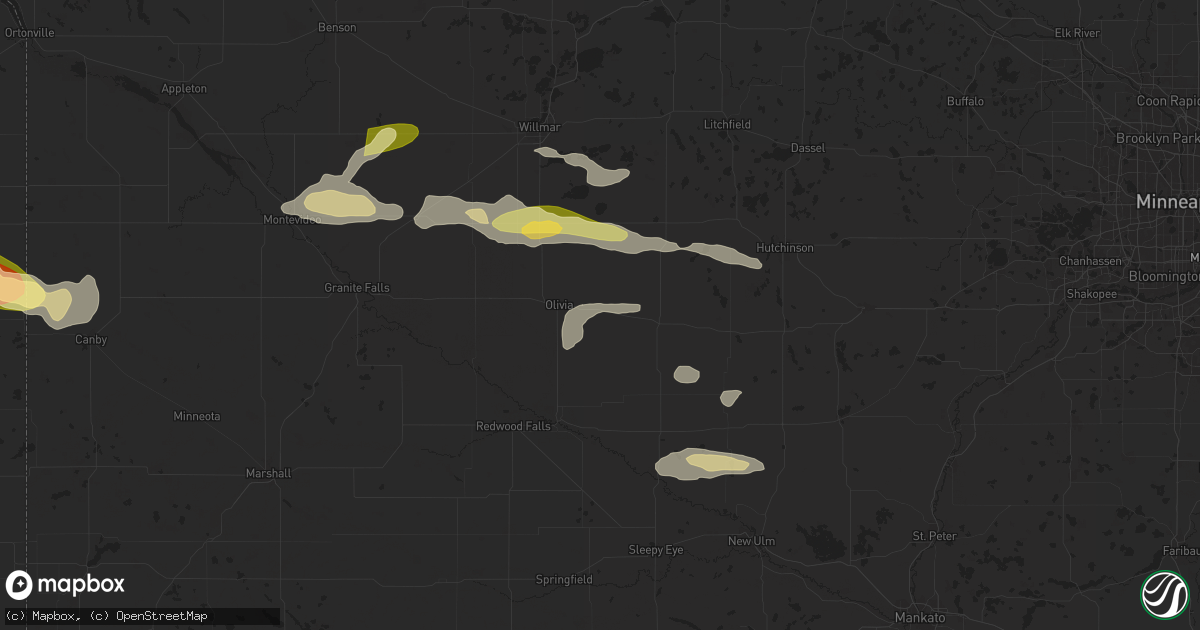 Hail map in Bird Island, MN on June 12, 2024